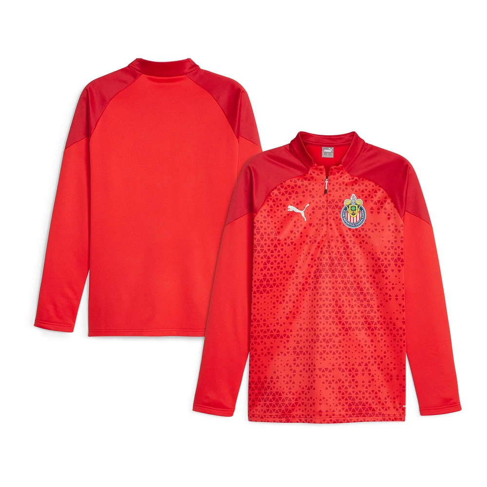 Haut en polaire à quart de zip Puma Red Chivas 2023/24 pour homme