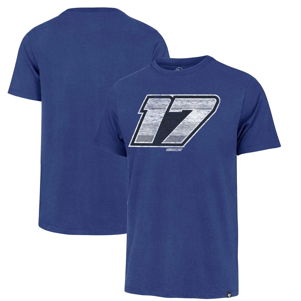 T-shirt bleu pour hommes '47 Chris Buescher, numéro de pilote Franklin