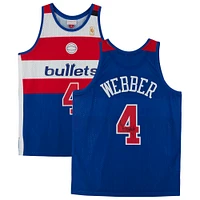 Chris Webber Blue Washington Bullets Autographed Mitchell & Ness 1996-97 Replica Jersey