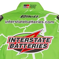 Men's JH Design Green Christopher Bell Interstate Batteries Full-Snap Twill Uniform Jacket