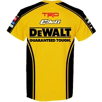 T-shirt uniforme Christopher Bell DeWalt de la collection Joe Gibbs Racing Team pour hommes, jaune/noir