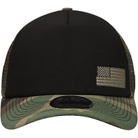 Casquette réglable Christopher Bell Trucker 9FORTY New Era noir/camouflage pour hommes