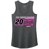 Women's Joe Gibbs Racing Team Collection Heather Black Christopher Bell Name & Number Tank Top