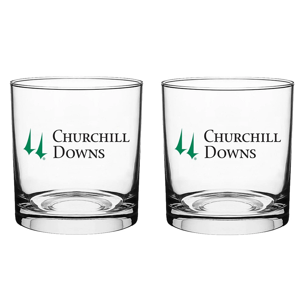 Churchill Downs 10 oz. Rocks Glasses Two Pack