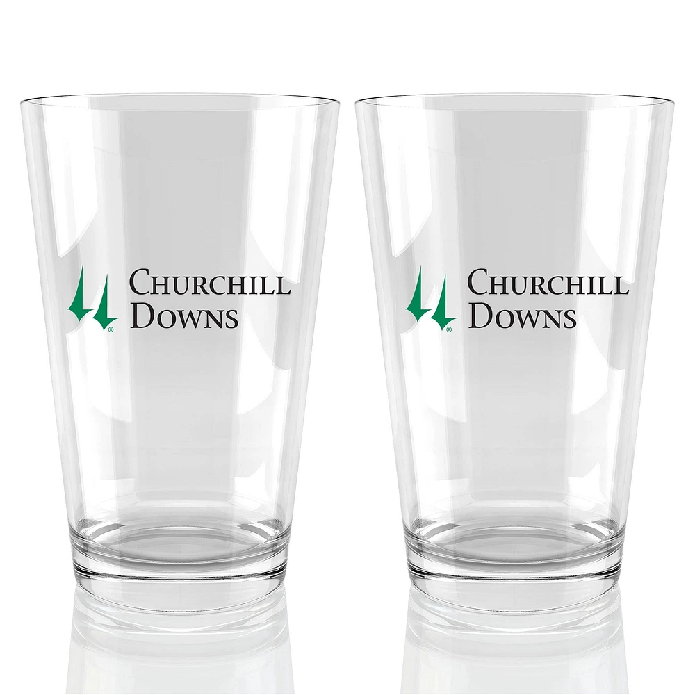 Lot de deux verres à bière Churchill Downs de 16 oz