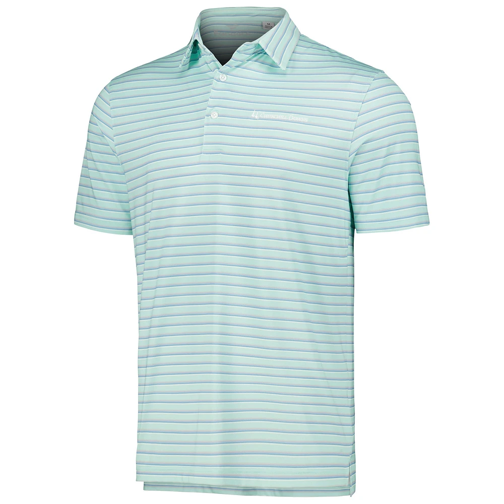 Men's Aqua Churchill Downs The Sankaty Printed Stripe Polo