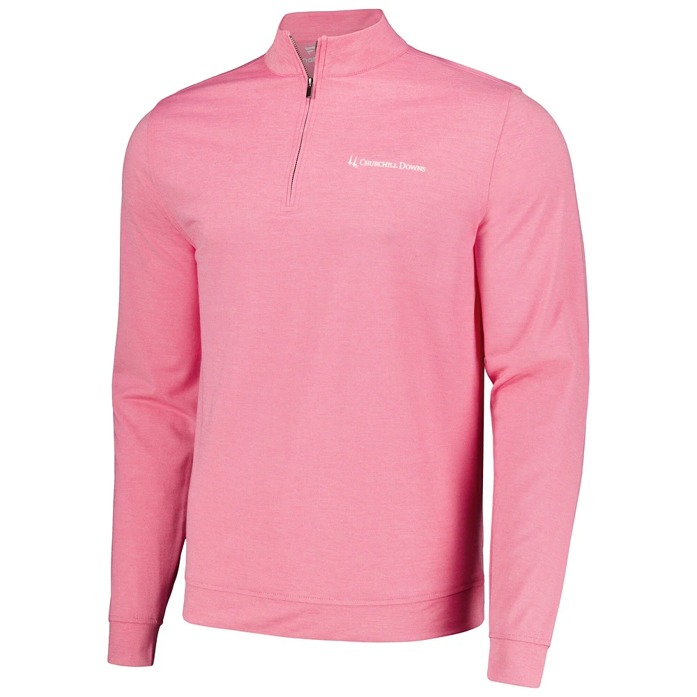 Men's Pink Churchill Downs The Butter Stripe Tri-Blend Half-Zip Top