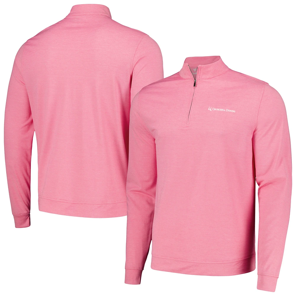 Haut rose à demi-zip pour homme Churchill Downs The Butter Stripe