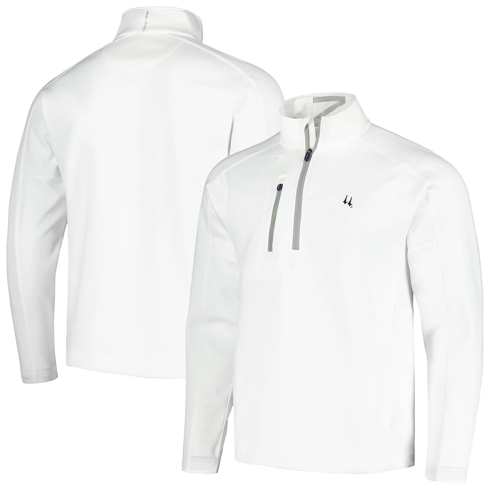 Men's Zero Restriction White Churchill Downs Z500 Quarter-Zip Top