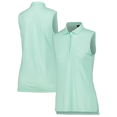 Polo sans manches Aqua Churchill Downs Butter Stripe pour femme