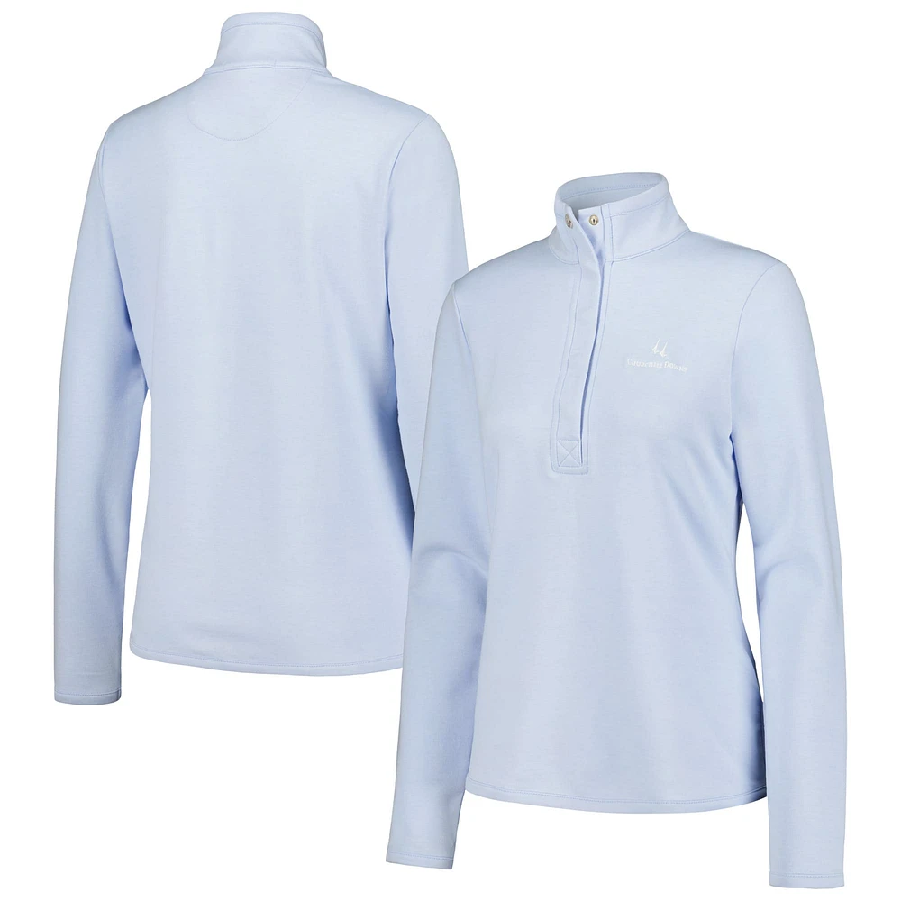 Sweat-shirt à demi-pression en trois mélanges Fairway & Greene Churchill Downs Kate Old School pour femmes, bleu clair