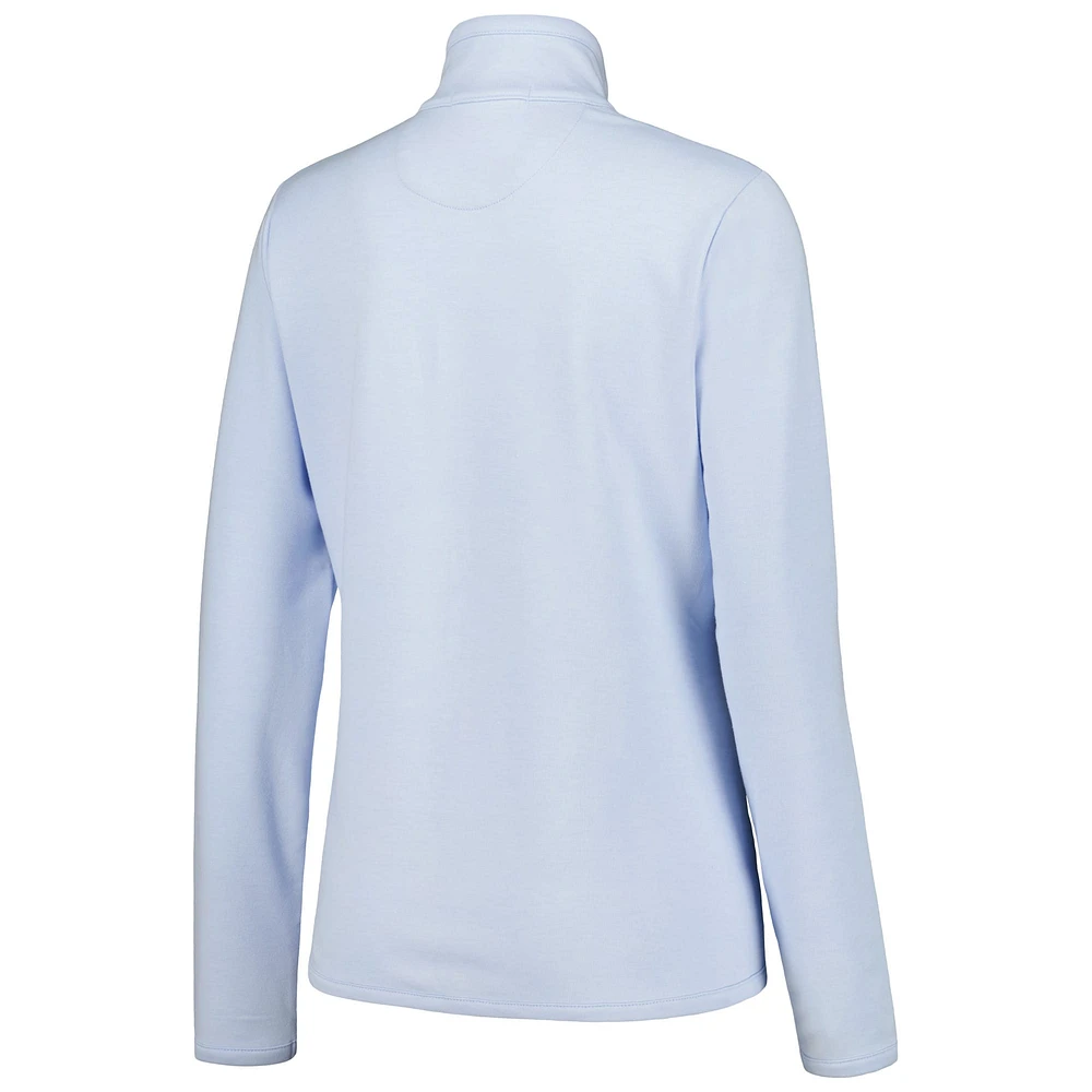 Sweat-shirt à demi-pression en trois mélanges Fairway & Greene Churchill Downs Kate Old School pour femmes, bleu clair