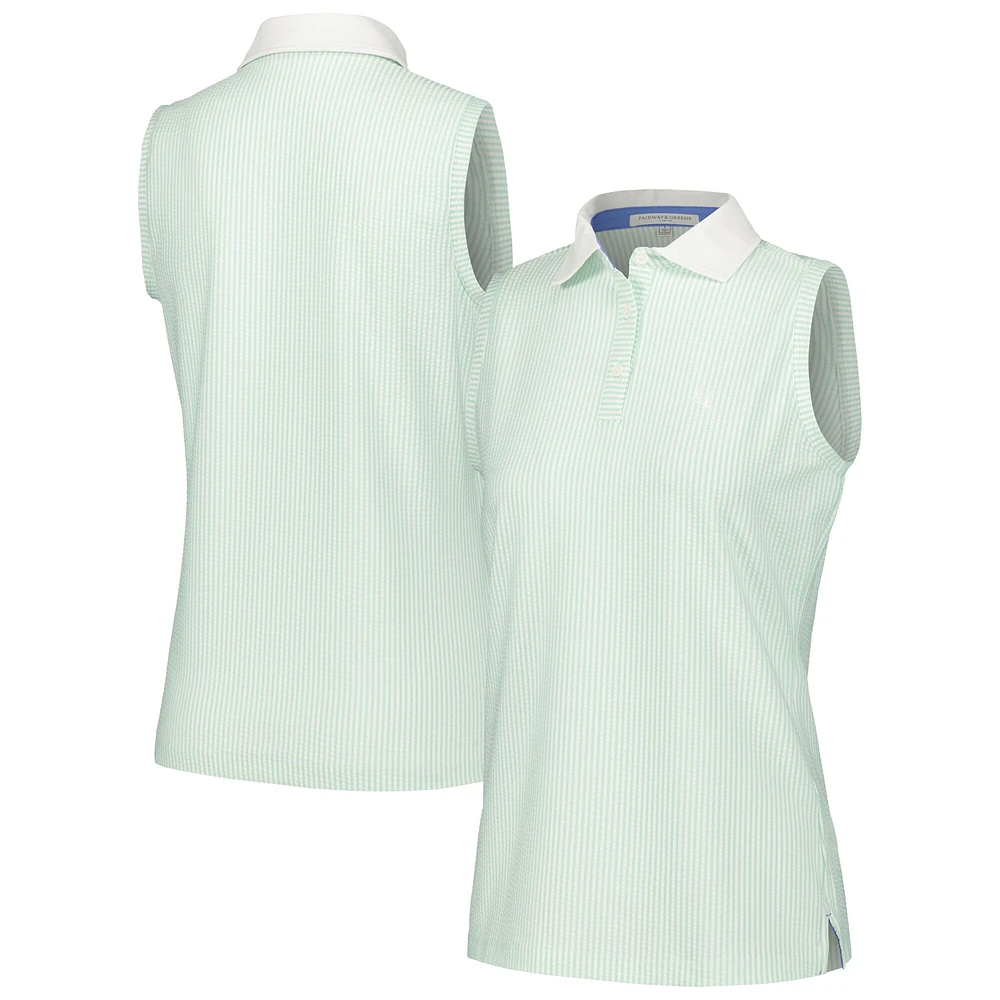 Polo sans manches Churchill Downs Julie Tri-Blend vert clair Fairway & Greene pour femme