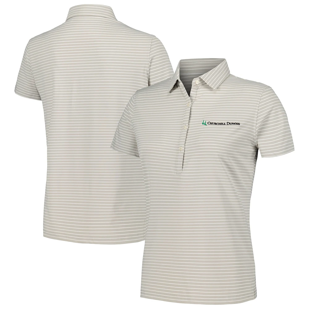 Women's Gray Churchill Downs The Carmel Stripe Polo