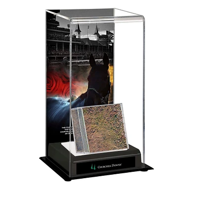 Churchill Downs Display Cases with Image and Race Used Dirt from Churchill Downs