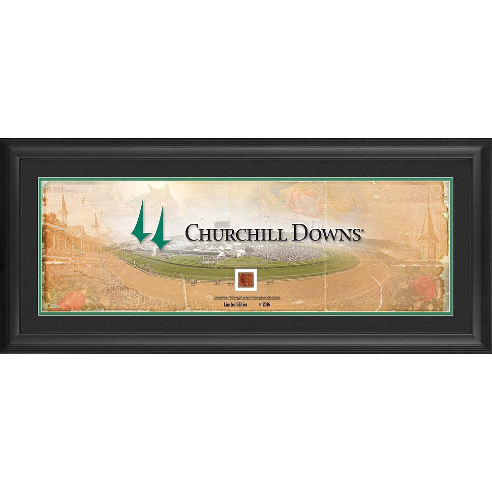 Churchill Downs Framed 10" x 30" Panoramic with Race Used Dirt from Churchill Downs