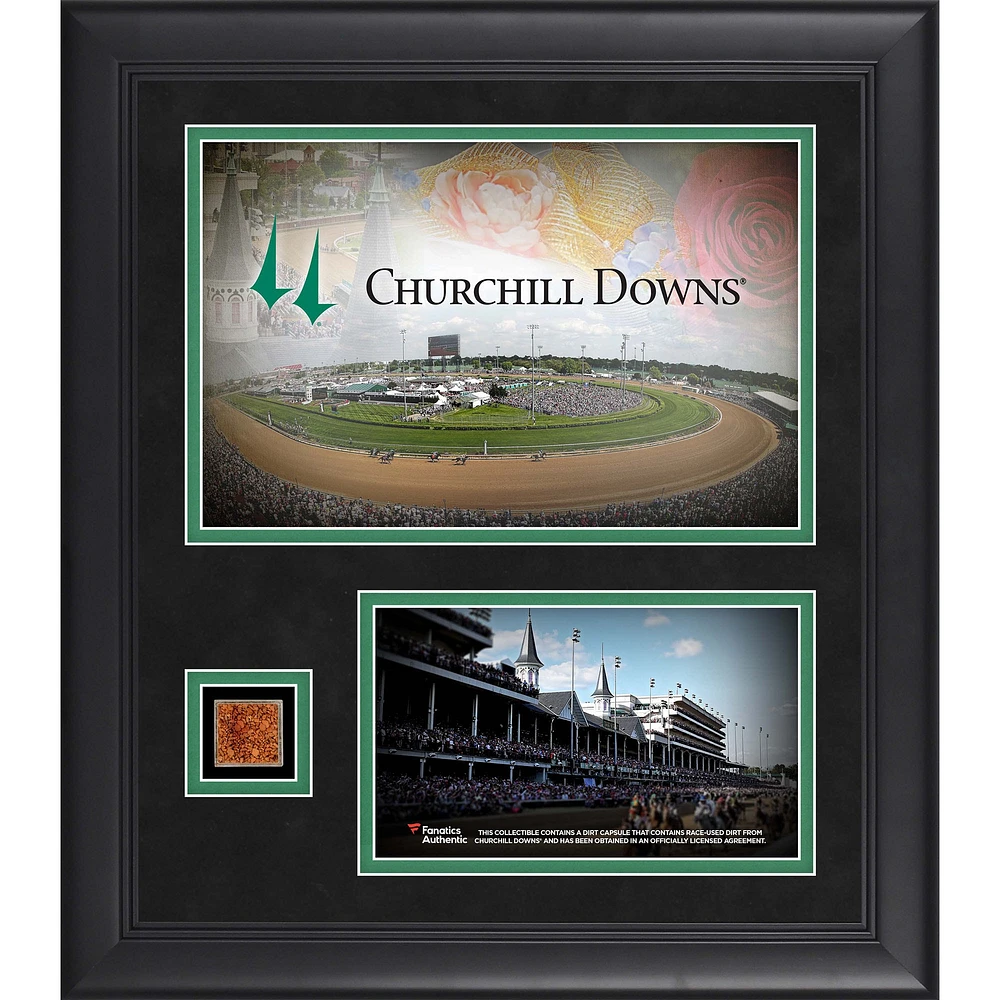 Churchill Downs Framed 15" x 17" Twin Spires Collage with Race Used Dirt from Churchill Downs