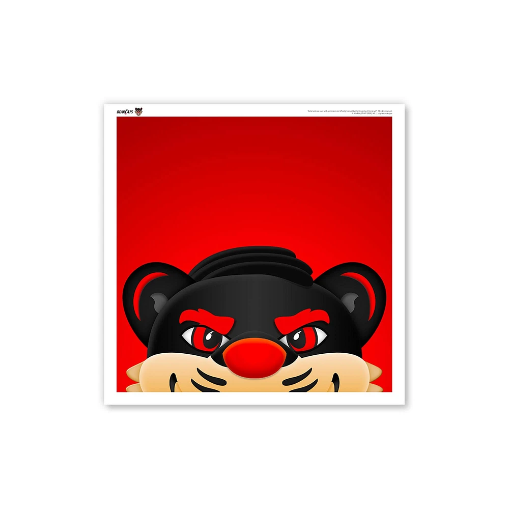 Cincinnati Bearcats 12" x 12" Minimalist Mascot Square Poster Print