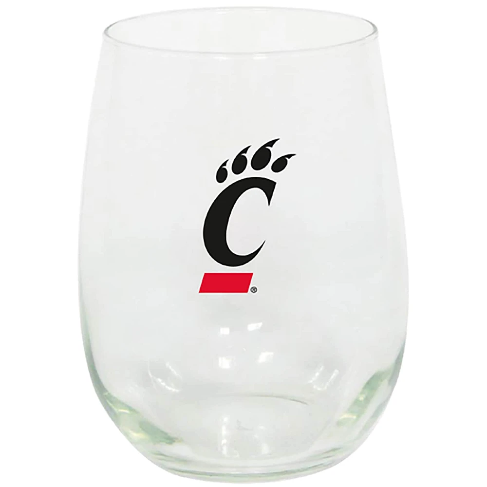 Bearcats de Cincinnati 15 oz. Verre à vin sans pied