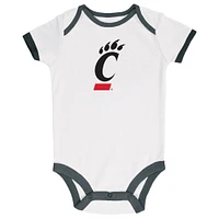 Infant Champion Black/Heather Gray/White Cincinnati Bearcats Three-Pack Bodysuit Set