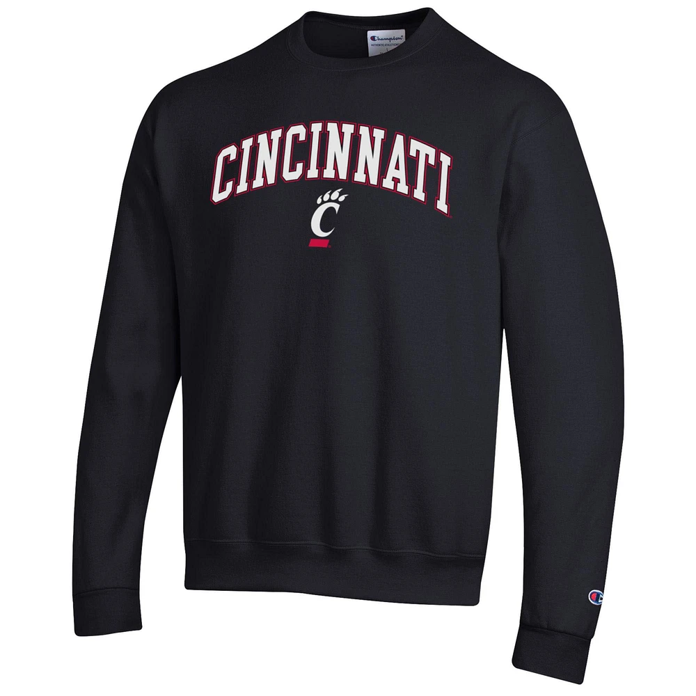 Men's Champion  Black Cincinnati Bearcats Arch Over Logo Pullover Sweatshirt
