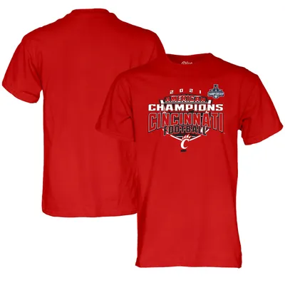 Cincinnati Bearcats Blue 84 2021 AAC Football Conference Champions Locker Room T-Shirt - Red