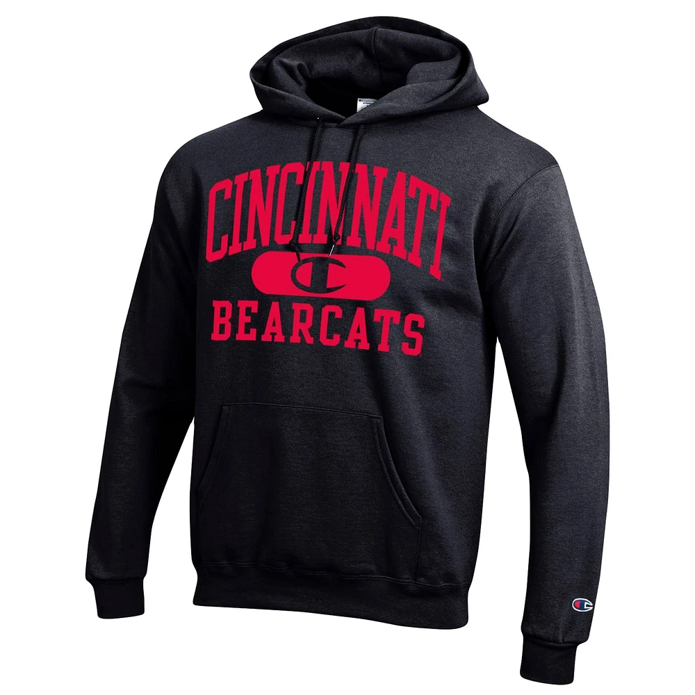 Sweat à capuche noir Champion Cincinnati Bearcats Arch Pill pour homme