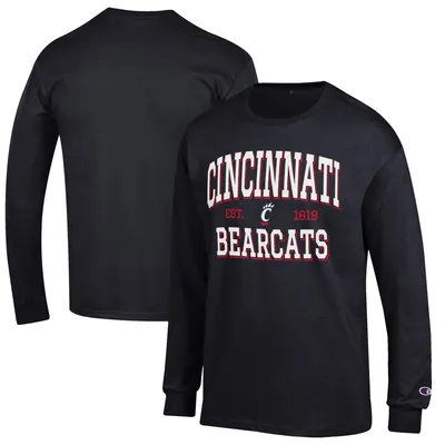 Cincinnati Bearcats Champion Jersey Est. Date Long Sleeve T-Shirt - Black