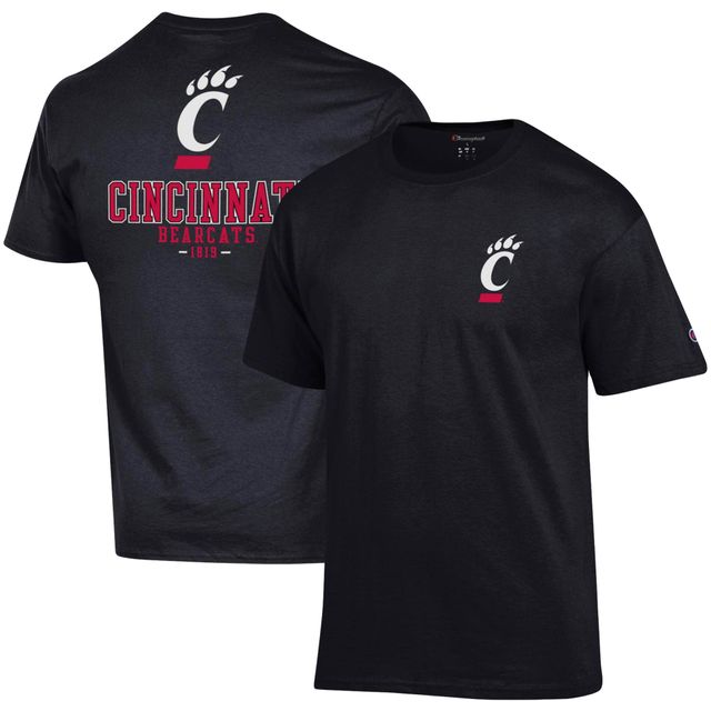 T-shirt à manches longues Stack 2-Hit des Bearcats de Cincinnati Champion pour homme, noir