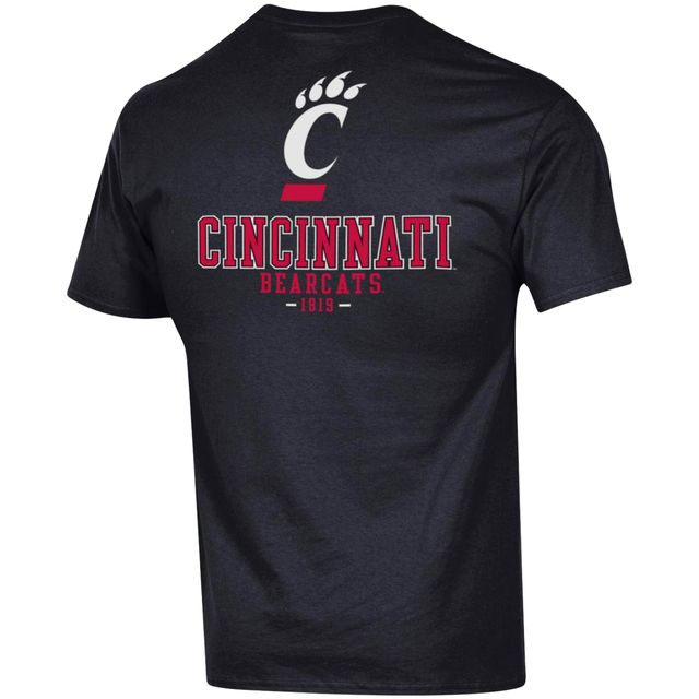 T-shirt à manches longues Stack 2-Hit des Bearcats de Cincinnati Champion pour homme, noir