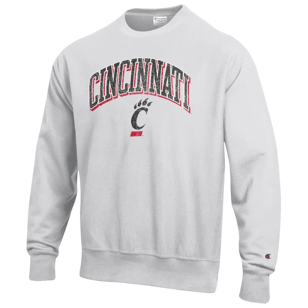 Men's Champion Gray Cincinnati Bearcats Arch Over Logo Reverse Weave Pullover Sweatshirt