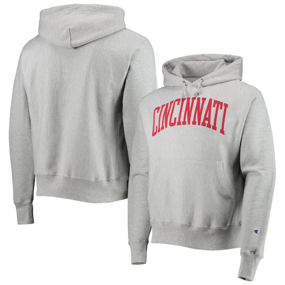 Men's Champion Heathered Gray Cincinnati Bearcats Cincy Arch Pullover Hoodie