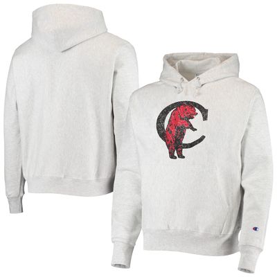 Men's Champion Heathered Gray Cincinnati Bearcats Team Vault Logo Reverse Weave Pullover Hoodie