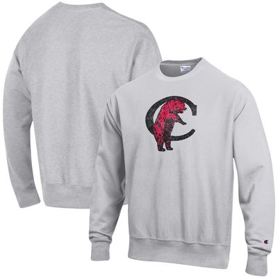 Men's Champion Heathered Gray Cincinnati Bearcats Vault Logo Reverse Weave Pullover Sweatshirt