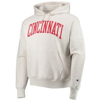 Men's Champion Heathered Oatmeal Cincinnati Bearcats Cincy Arch Pullover Hoodie