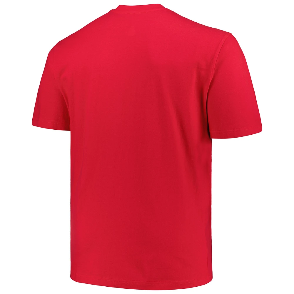 T-shirt Champion rouge pour hommes des Bearcats de Cincinnati Big & Tall Arch Over Logo