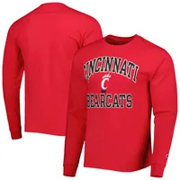 T-shirt à manches longues Champion Cincinnati Bearcats High Motor pour homme, rouge