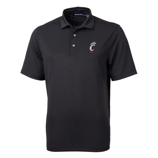 Cincinnati Bengals Cutter & Buck Throwback Logo Virtue Eco Pique Stripe  Recycled Polo - Black