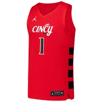 Men's Jordan Brand #1 Red Cincinnati Bearcats  Replica Basketball Jersey