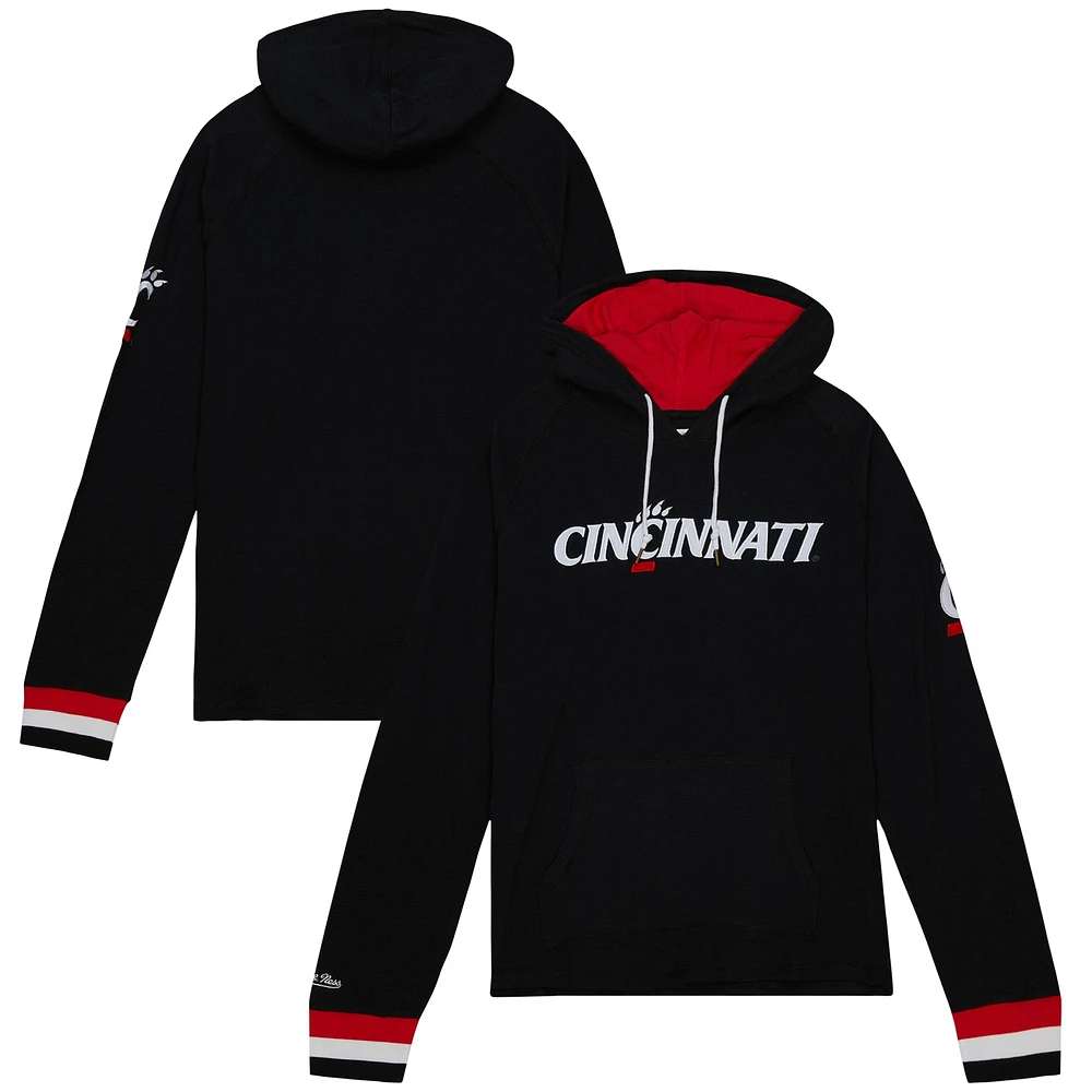 Sweat à capuche légendaire raglan noir des Cincinnati Bearcats Mitchell & Ness pour hommes