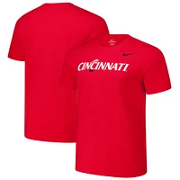 T-shirt Nike rouge avec logo des Bearcats de Cincinnati pour homme