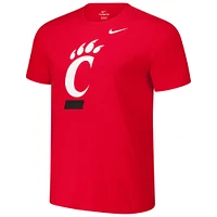 T-shirt Nike rouge avec logo des Bearcats de Cincinnati pour homme