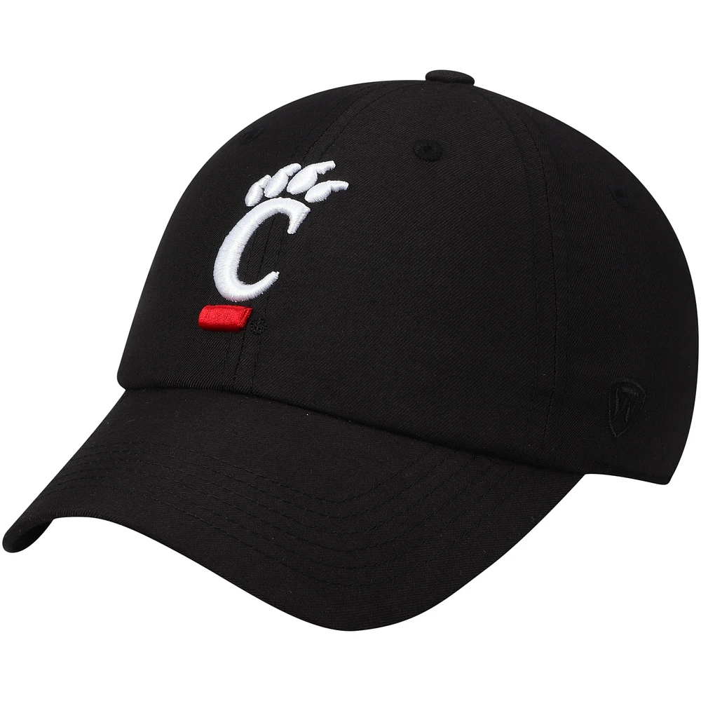 Casquette ajustable à logo principal noir Cincinnati Bearcats pour hommes Top of the World