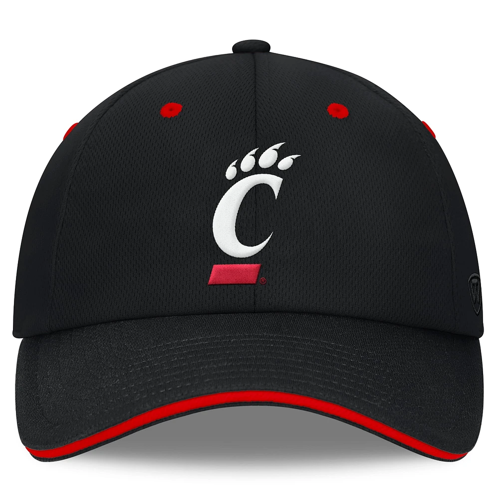 Casquette réglable Top of the World noire des Cincinnati Bearcats pour hommes