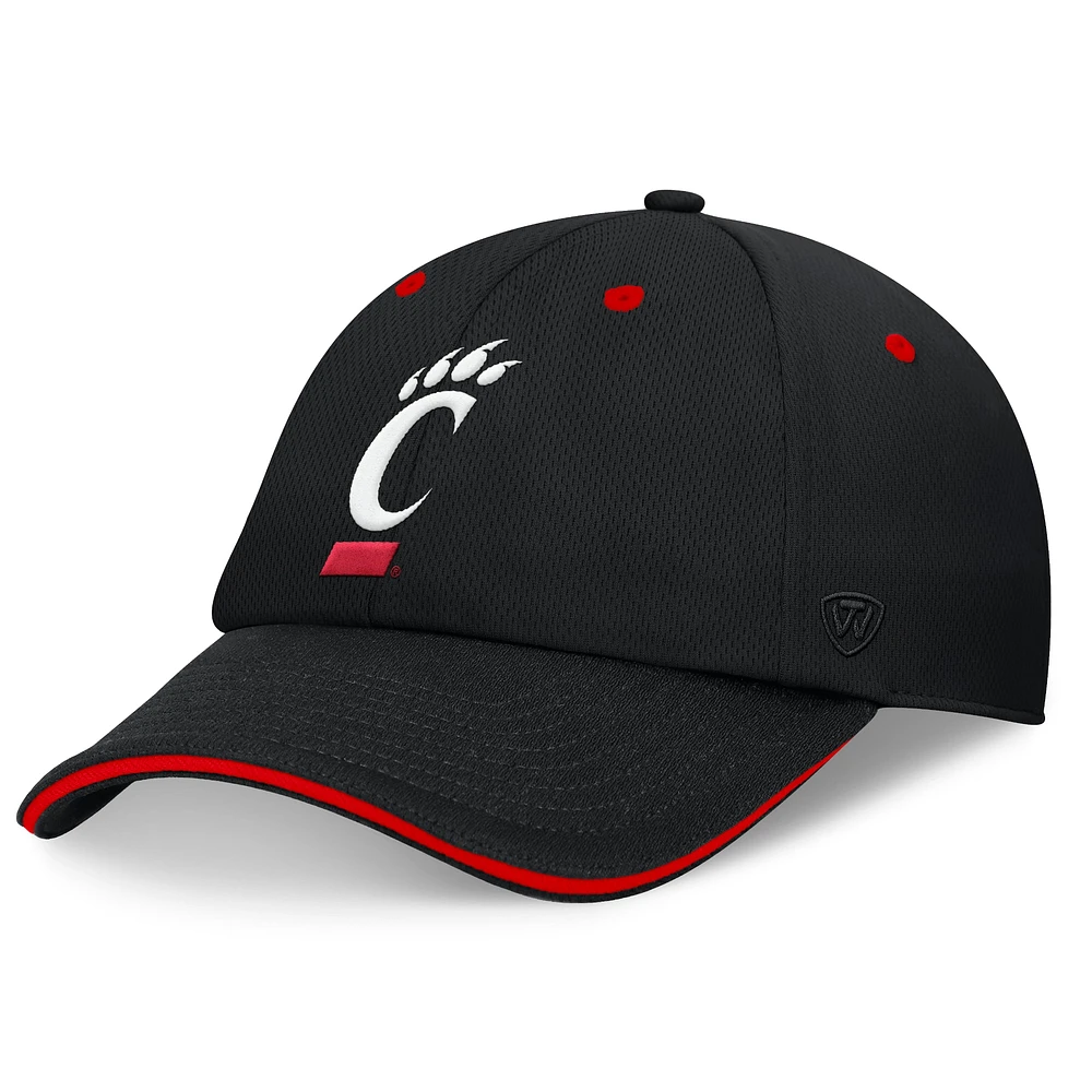 Casquette réglable Top of the World noire des Cincinnati Bearcats pour hommes