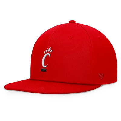 Casquette Snapback fondamentale Top of the World rouge des Cincinnati Bearcats pour hommes