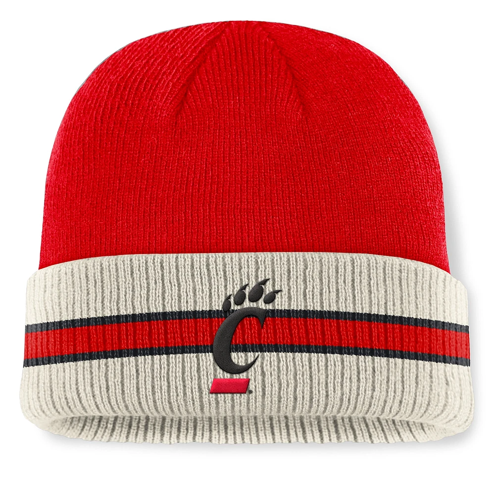 Bonnet en tricot à revers rouge Cincinnati Bearcats Silas pour homme Top of the World