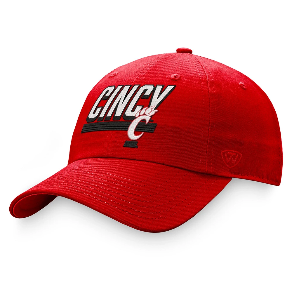 Casquette ajustable Top of the World des Bearcats de Cincinnati pour homme, rouge