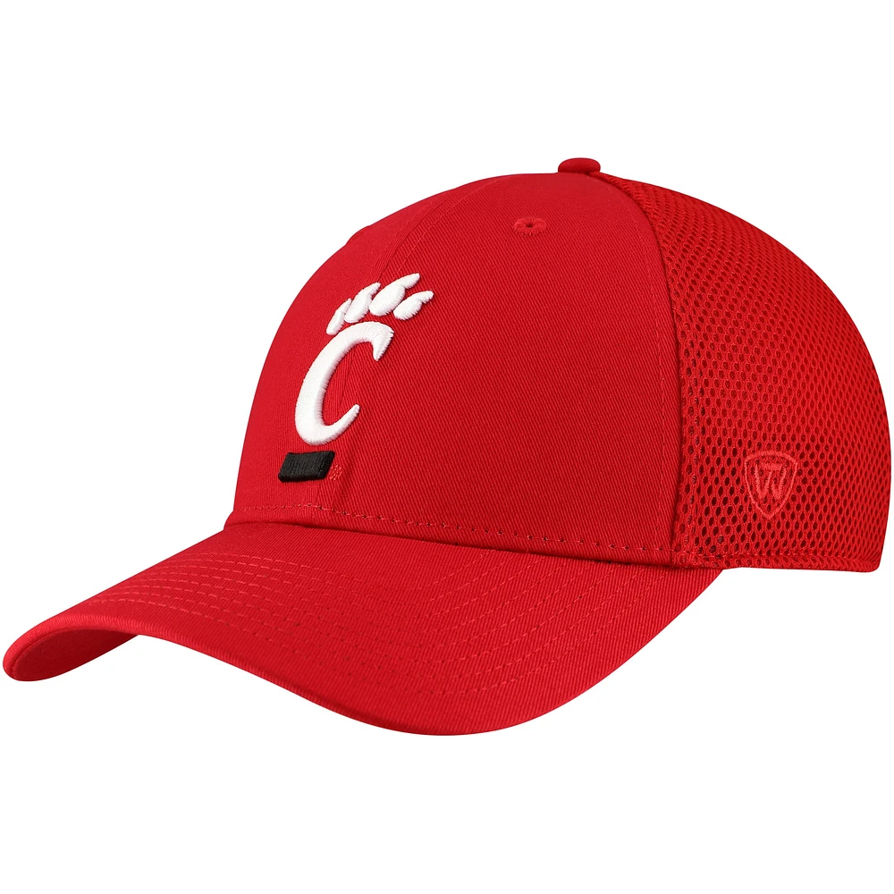 Casquette Spacer Flex Top of the World rouge pour hommes des Bearcats de Cincinnati