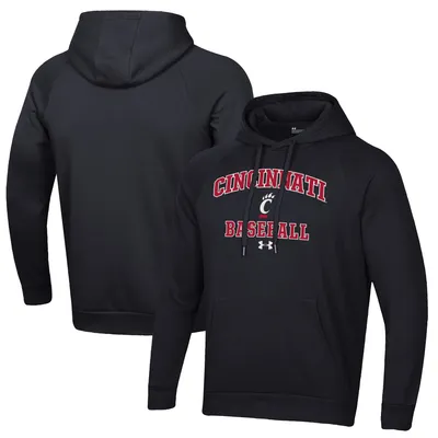 Cincinnati Bearcats Under Armour Baseball All Day Arch Fleece Pullover Hoodie - Black